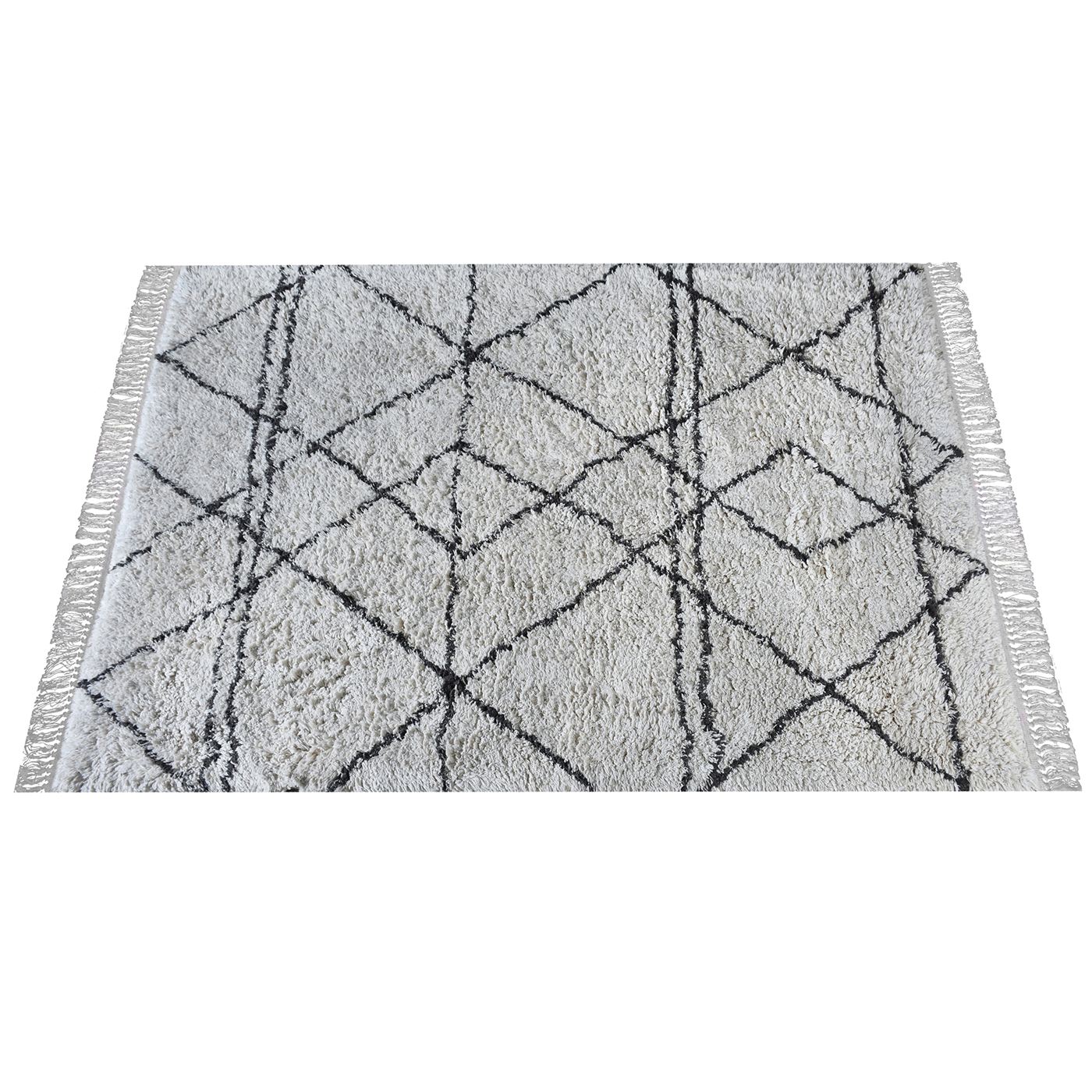 Area Rug, Bedroom Rug, Living Room Rug, Living Area Rug, Indian Rug, Office Carpet, Office Rug, Shop Rug Online, Cotton, Natural White, Charcoal, Bm Fn, All Cut, Geometrical