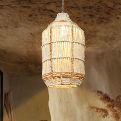 RINCO LAMP - IVORY/NATURAL - HAND MADE - JUTE