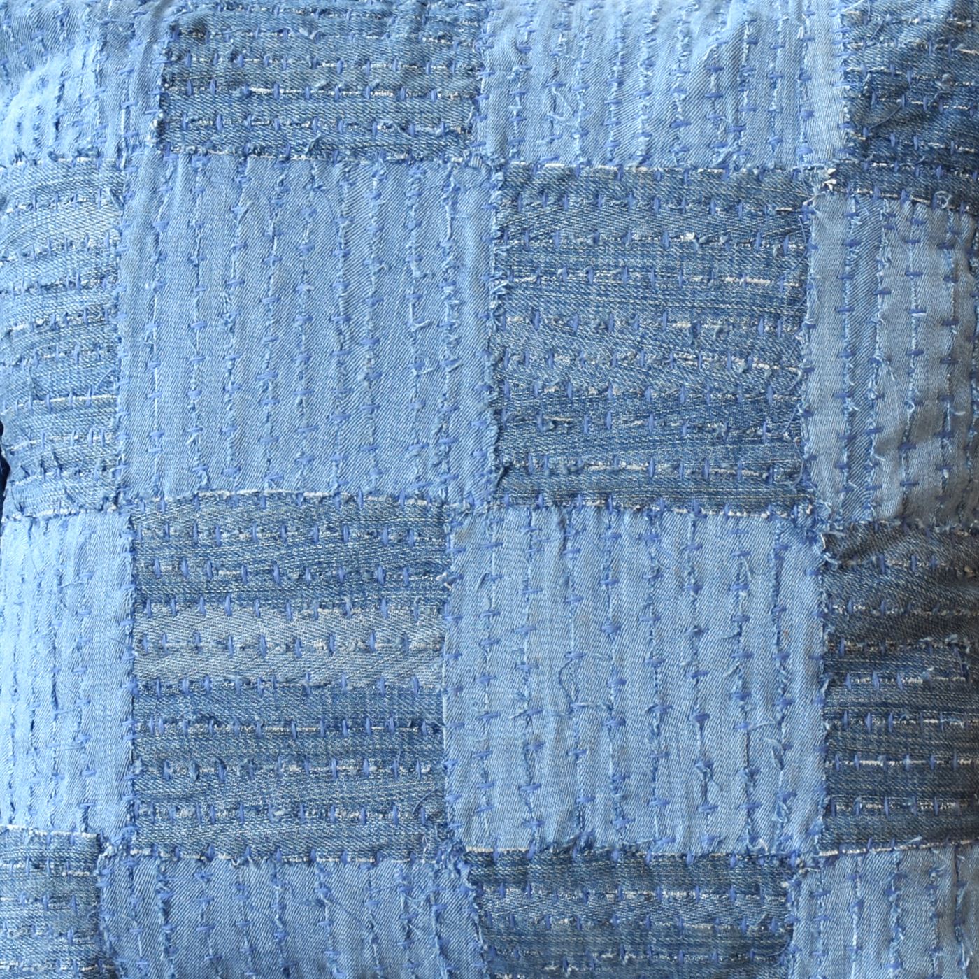 Ringe Pillow, Denim, Blue, Hm Stitching, Flat Weave