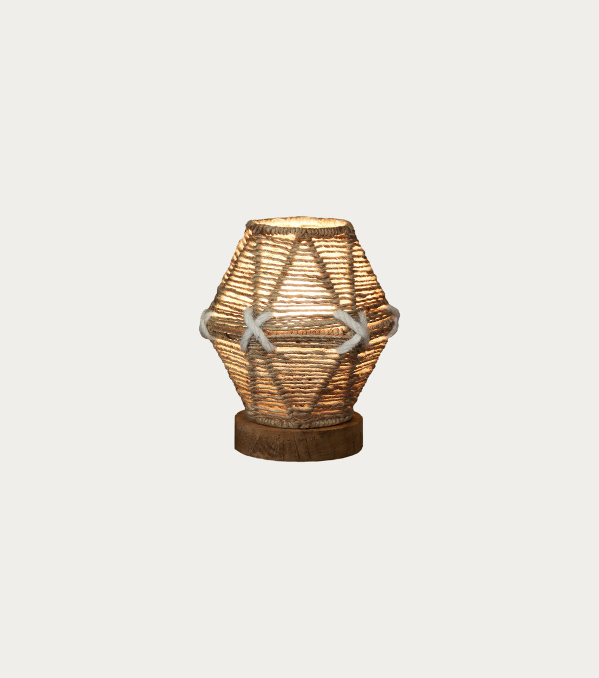 RIORA LAMP - NATURAL/IVORY - HAND MADE - JUTE/WOOL