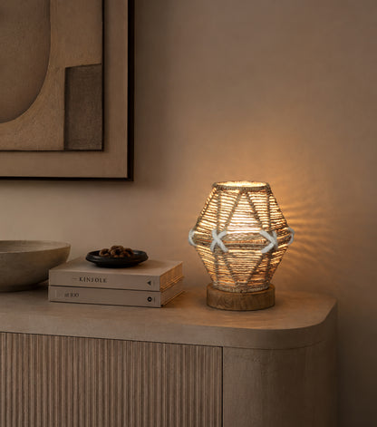 RIORA LAMP - NATURAL/IVORY - HAND MADE - JUTE/WOOL
