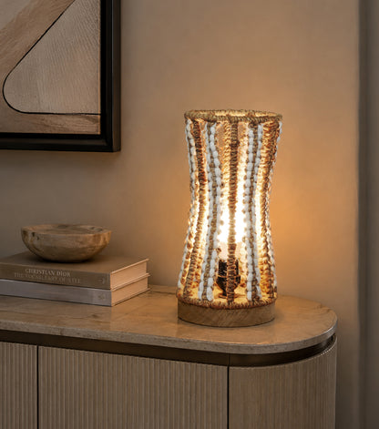 RIVERLYN LAMP - NATURAL/IVORY - HAND MADE - JUTE/WOOL