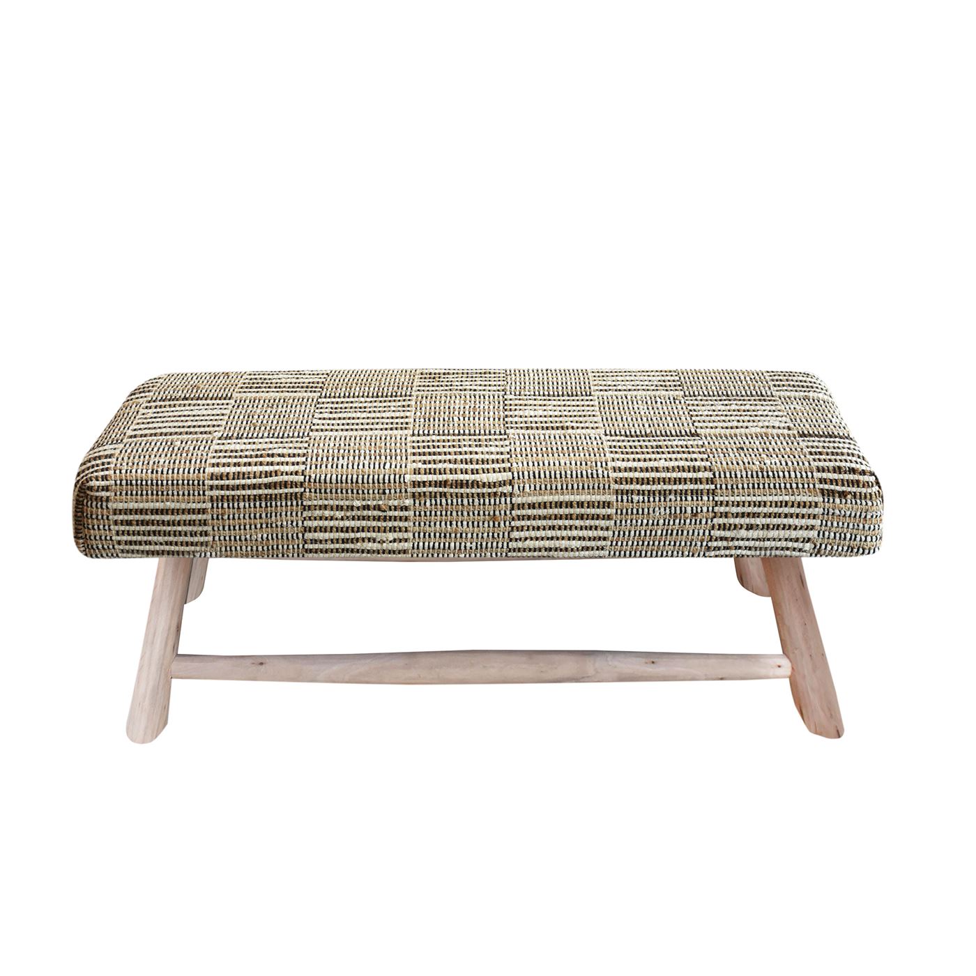 Rodeo Bench, Hemp, Recycled Cotton, Natural White, Natural, Pitloom, Flat Weave