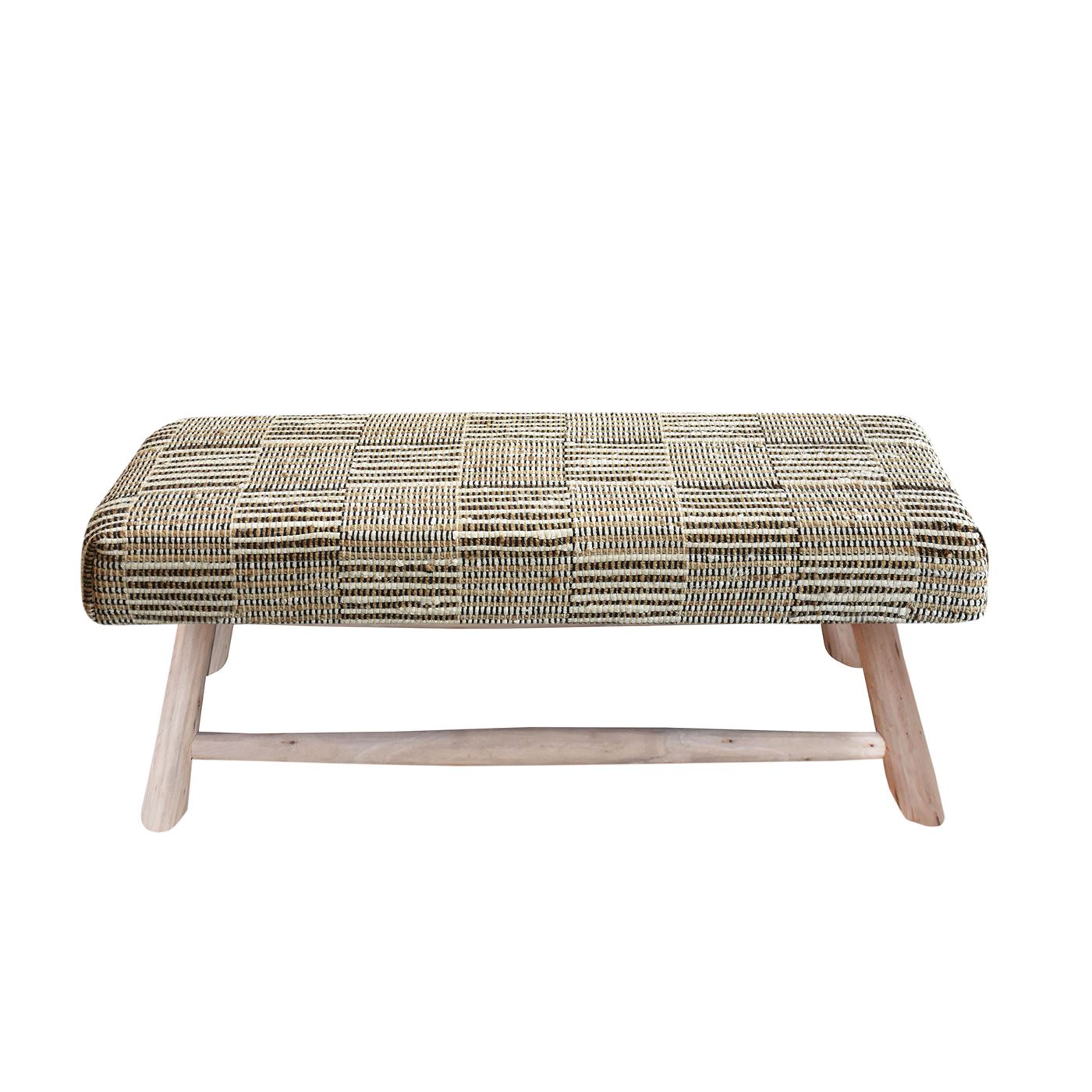 Rodeo Bench, Hemp, Recycled Cotton, Natural White, Natural, Pitloom, Flat Weave