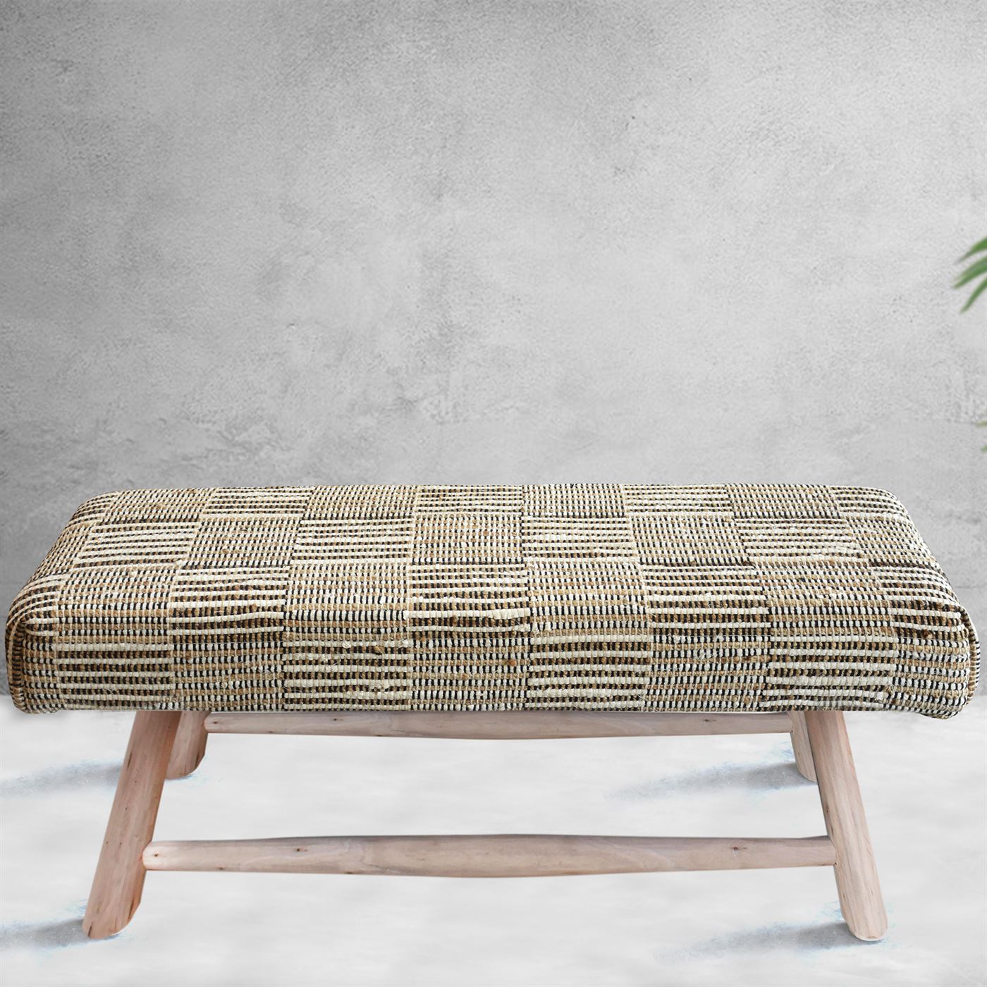 Rodeo Bench, Hemp, Recycled Cotton, Natural White, Natural, Pitloom, Flat Weave