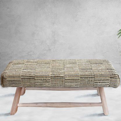Rodeo Bench, Hemp, Recycled Cotton, Natural White, Natural, Pitloom, Flat Weave