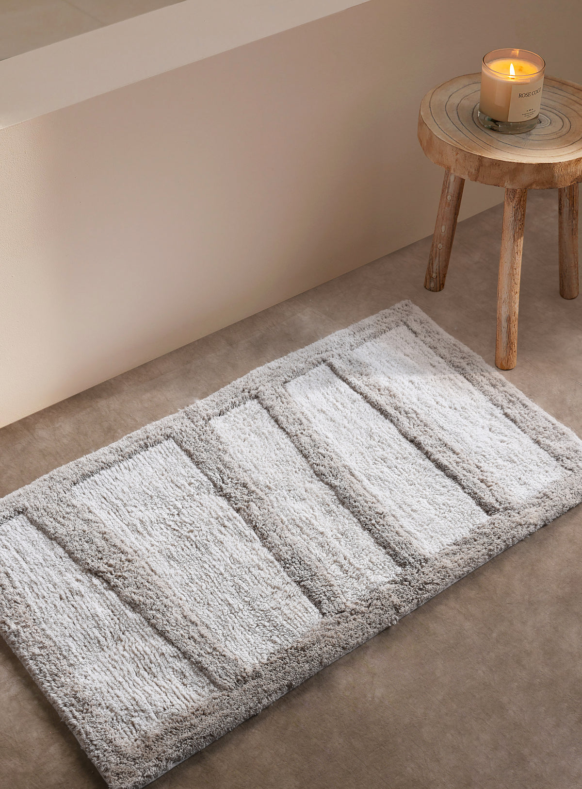 ROISSE BATH RUG - NATURAL/BEIGE - COTTON - TABLE TUFTED