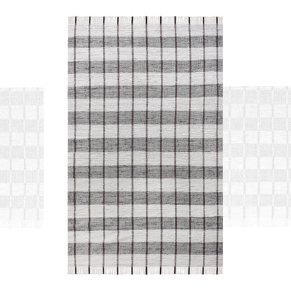 RONALDSEY RUG - IVORY/BROWN - HAND WOVEN - COTTON DENIM
