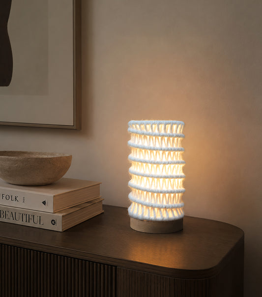ROSEEVE LAMP - IVORY - HAND MADE - WOOL