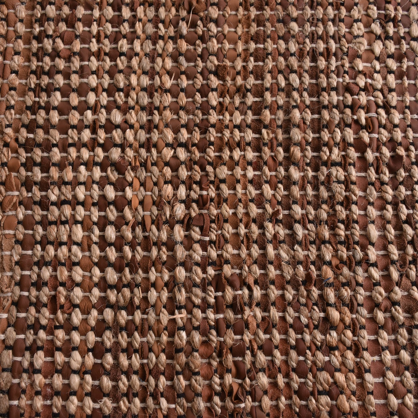ROSEL RUG - JUTE/ LEATHER/ DENIM