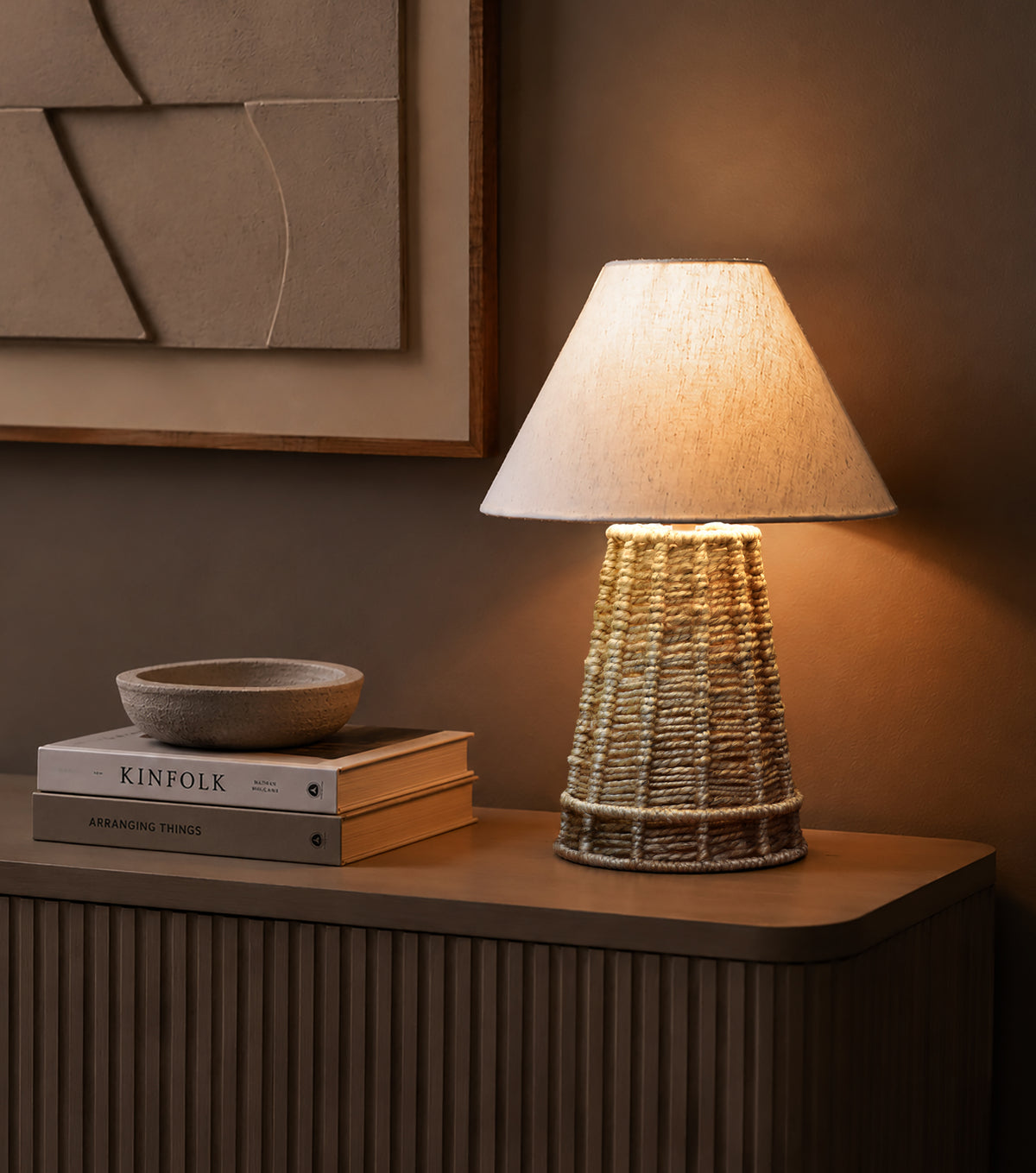 ROSEWICK LAMP - BEIGE - HAND MADE - JUTE