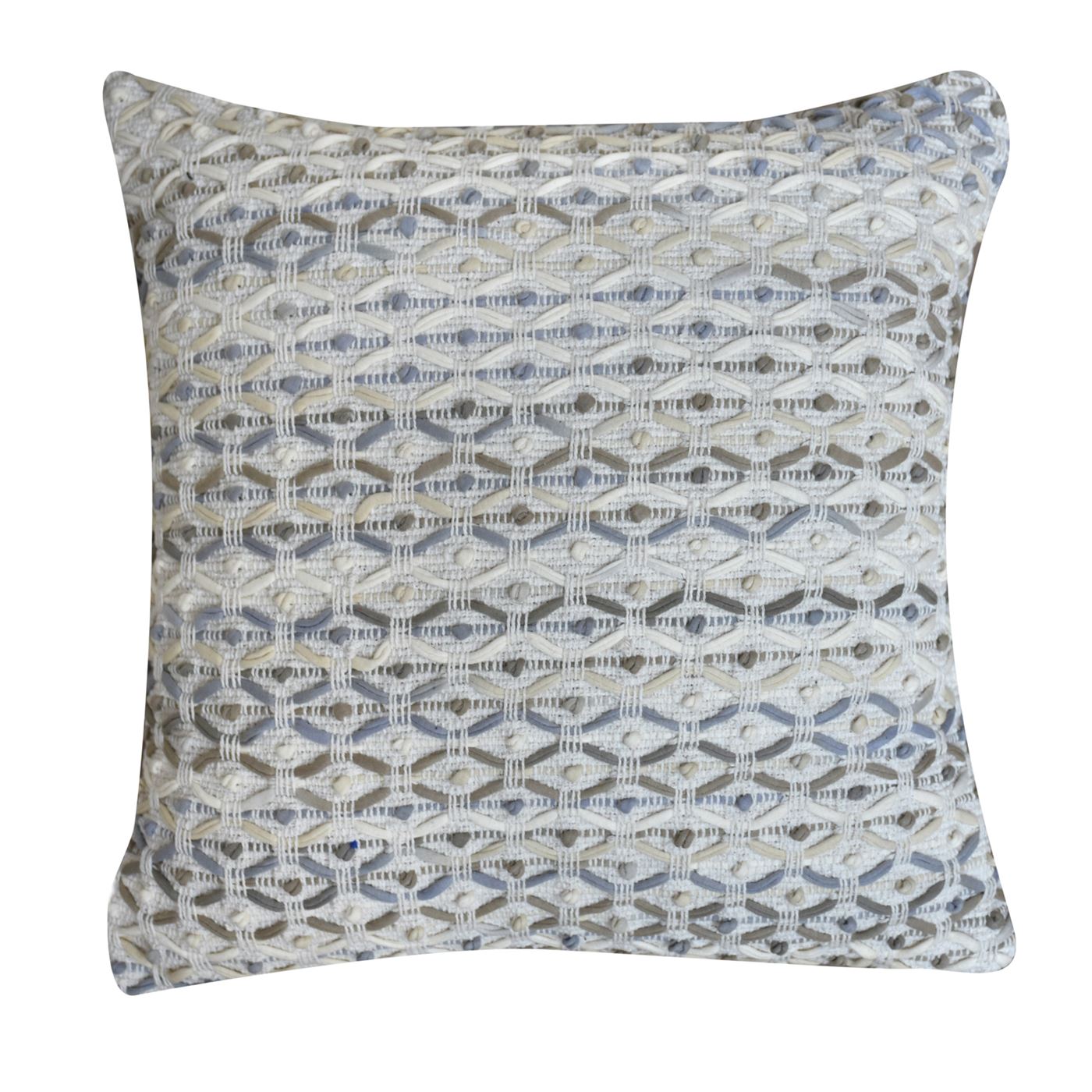 Rosita Pillow, Cotton, Natural White, Blue, Grey, Pitloom, All Loop