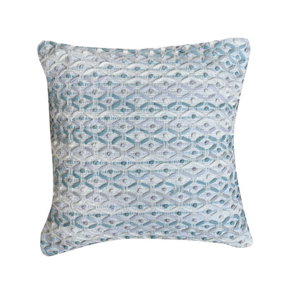 Rosita Pillow, Cotton, Natural White, Aqua, Grey, Pitloom, All Loop