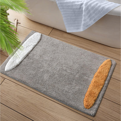 ROSSVILLE BATH RUG - GREY/IVORY/ORANGE - COTTON - TABLE TUFTED