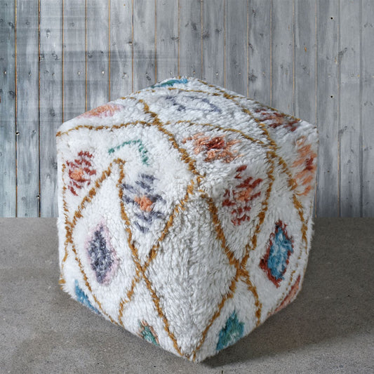 Royans Pouf, Nz Wool, Multi, Bm Sn, All Cut 