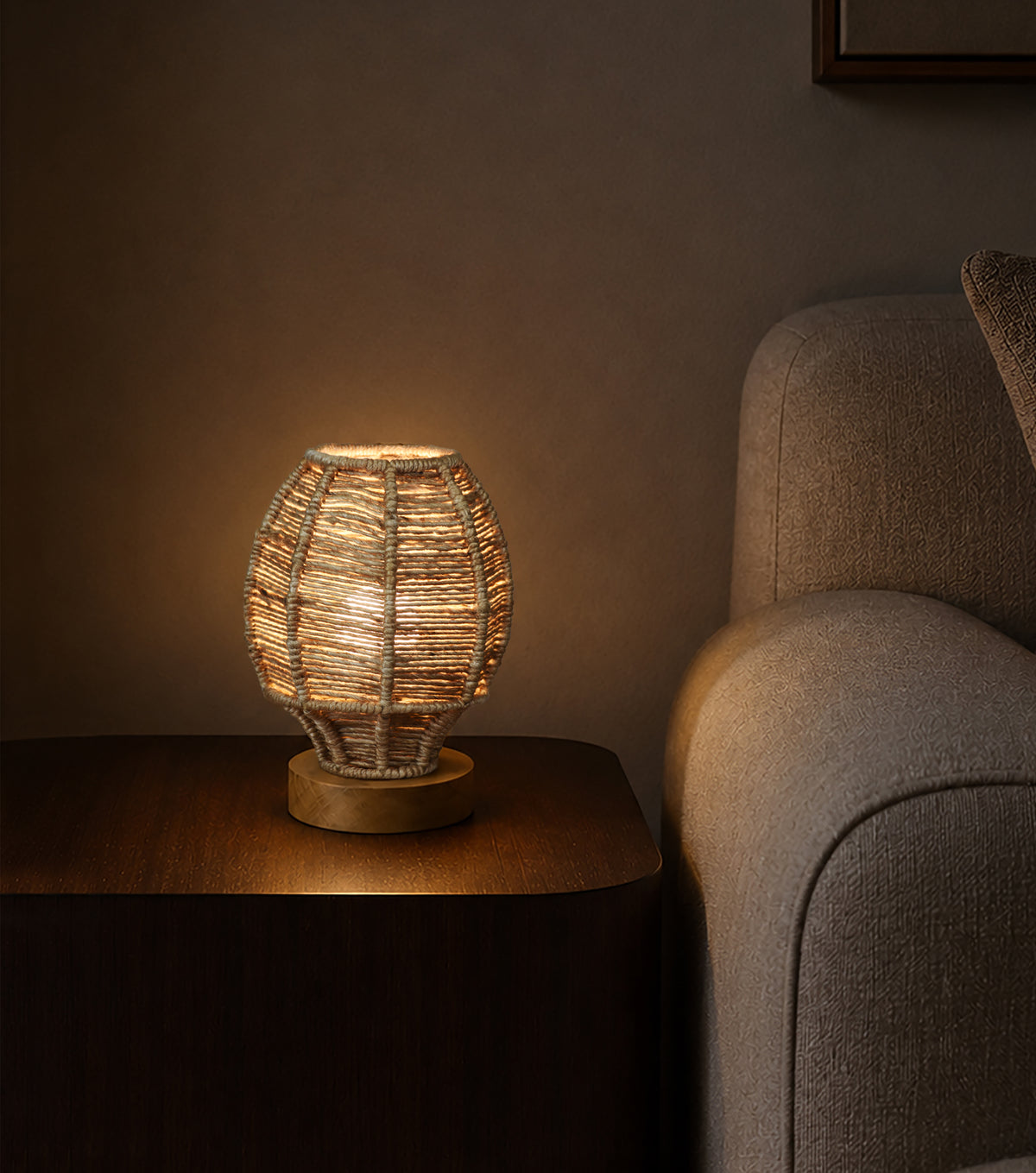 RYLEN LAMP - BEIGE - HAND MADE - JUTE
