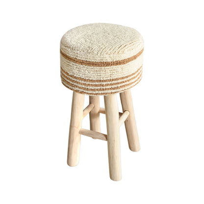RYLIE BAR STOOL - NATURAL/IVORY - HAND WOVEN - JUTE + WOOL