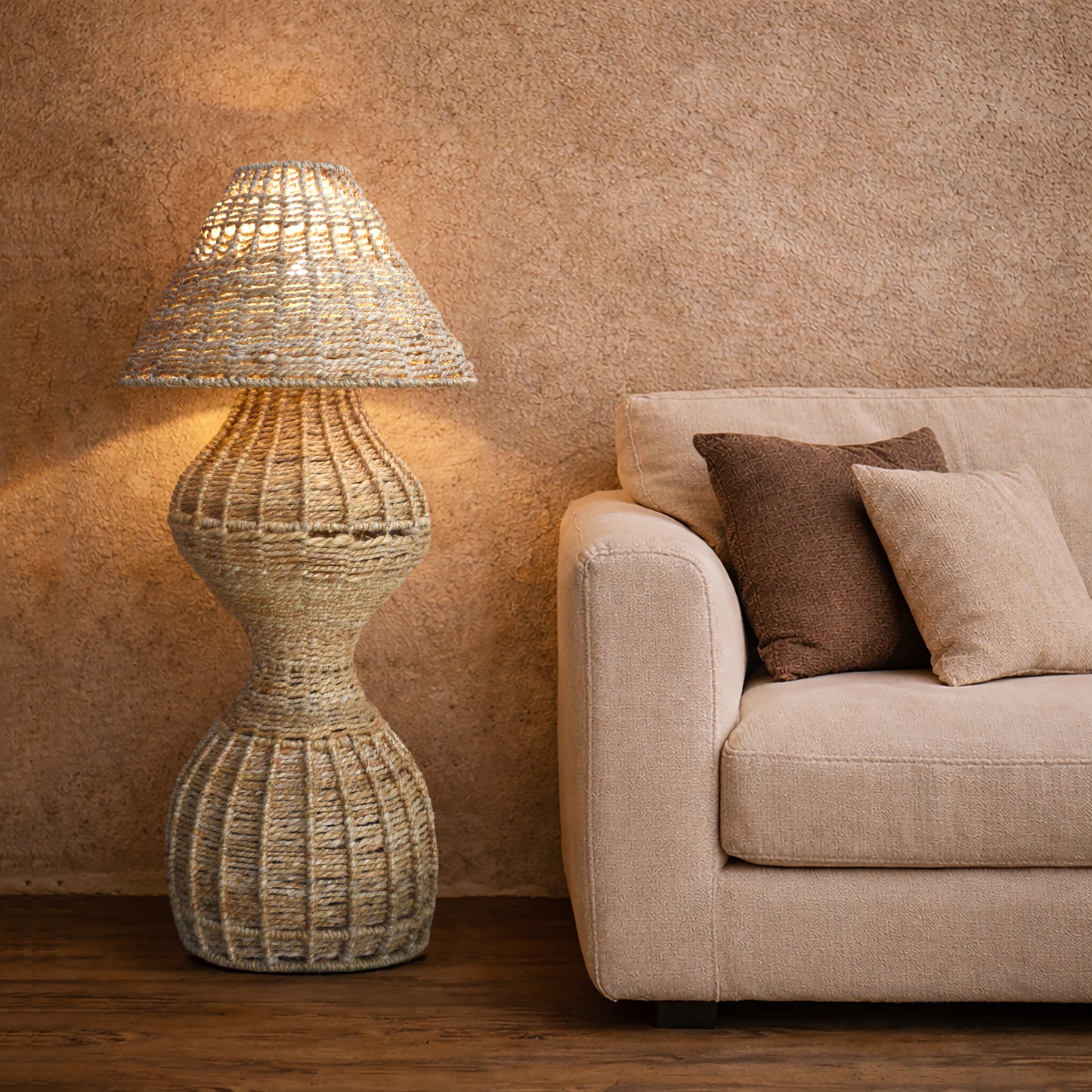 RYNEX FLOOR LAMP - NATURAL - HAND MADE - JUTE