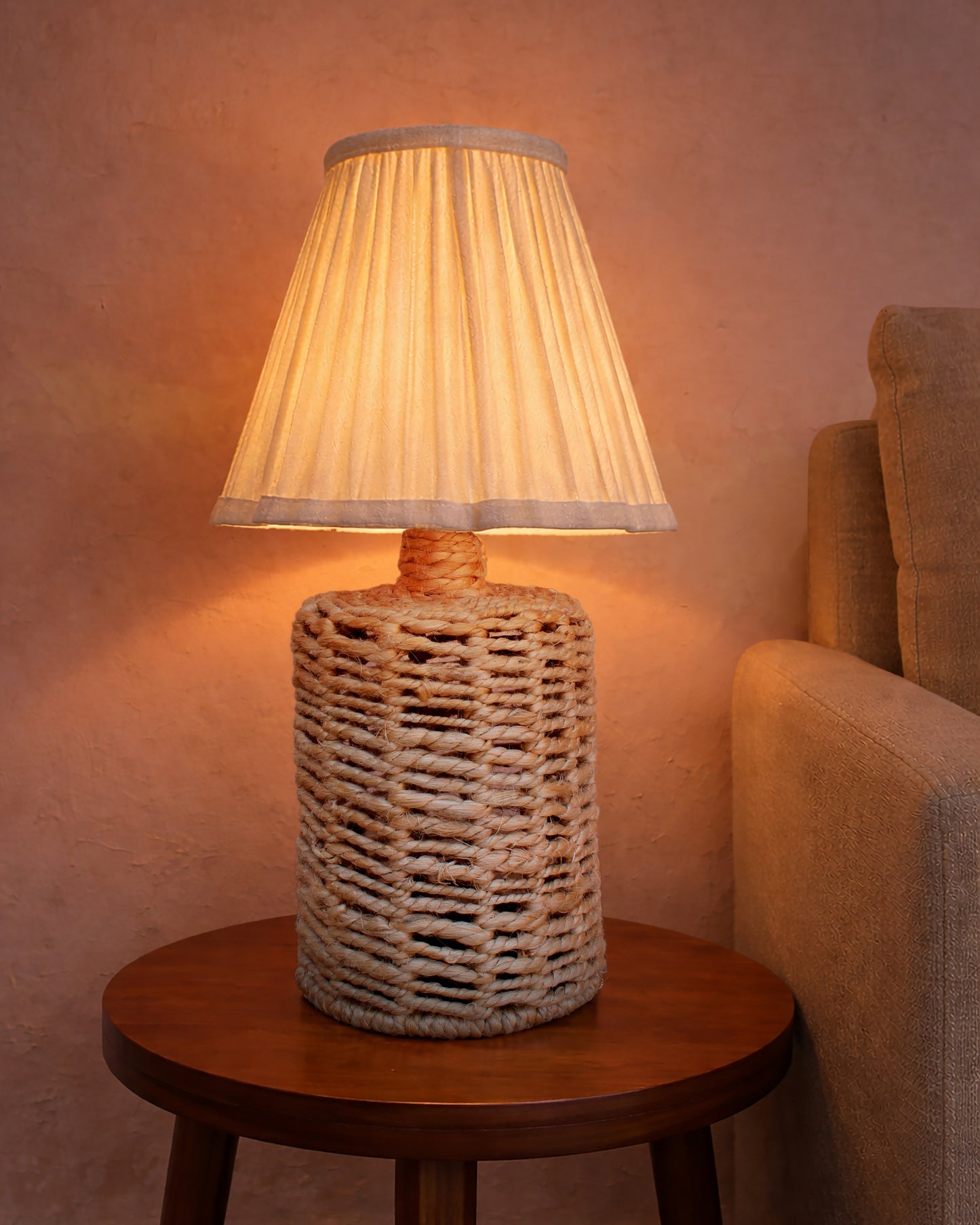 RITHVIK TABLE LAMP - BEIGE - HAND MADE - JUTE