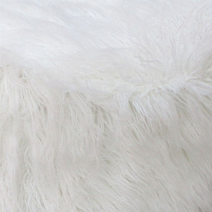 Rizo Stool, Sheep Hide, Natural White, Hm Stitching, Flat Weave 