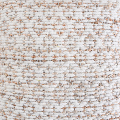 Close-up of a textured fabric with a neutral color palette
