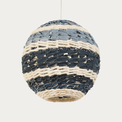 SAIGEN LAMP - IVORY/BLUE - HAND MADE - WOOL/COTTON DENIM