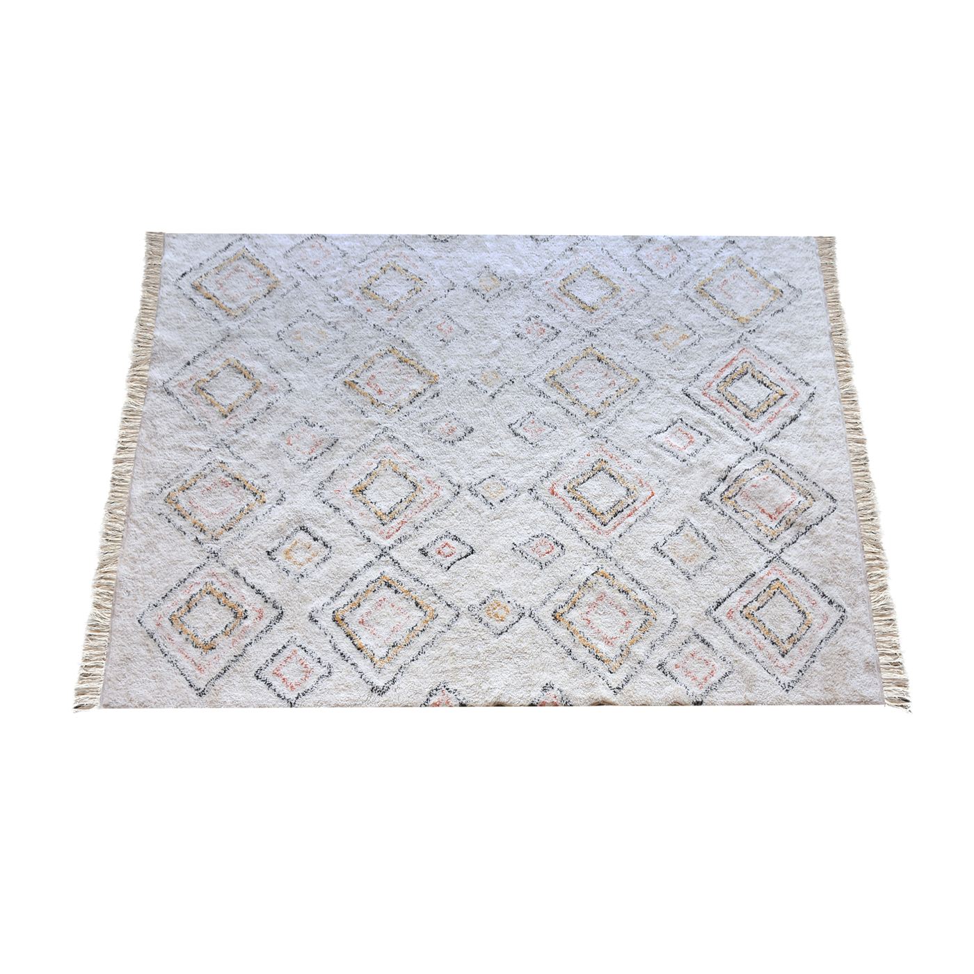 Area Rug, Bedroom Rug, Living Room Rug, Living Area Rug, Indian Rug, Office Carpet, Office Rug, Shop Rug Online, Cotton, Natural White, Multi, Bm Fn, All Cut, Geometrical