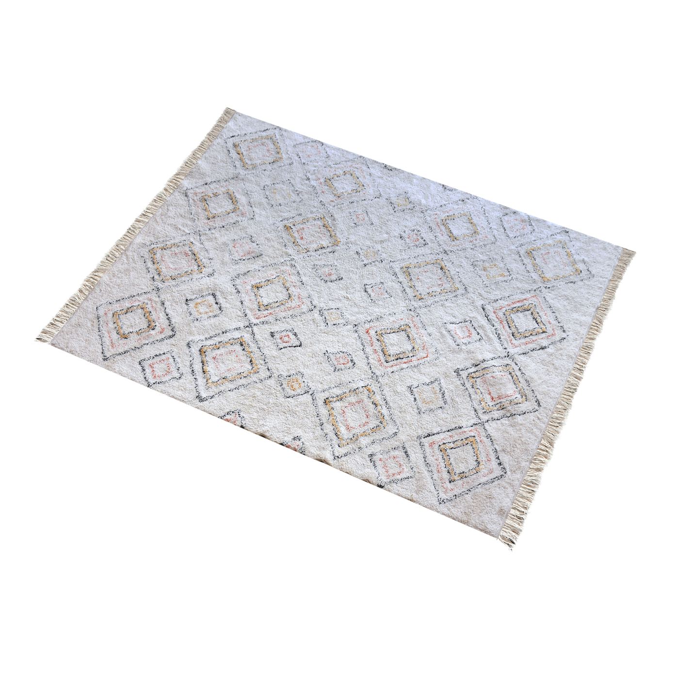Area Rug, Bedroom Rug, Living Room Rug, Living Area Rug, Indian Rug, Office Carpet, Office Rug, Shop Rug Online, Cotton, Natural White, Multi, Bm Fn, All Cut, Geometrical