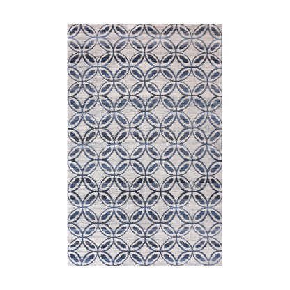 SARACI RUG - IVORY/BLUE - JACQUARD WOVEN - COTTON DENIM/WOOL