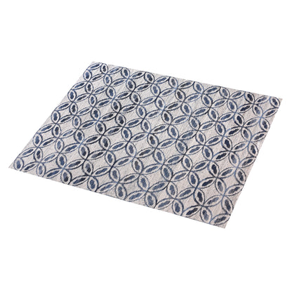 SARACI RUG - IVORY/BLUE - JACQUARD WOVEN - COTTON DENIM/WOOL