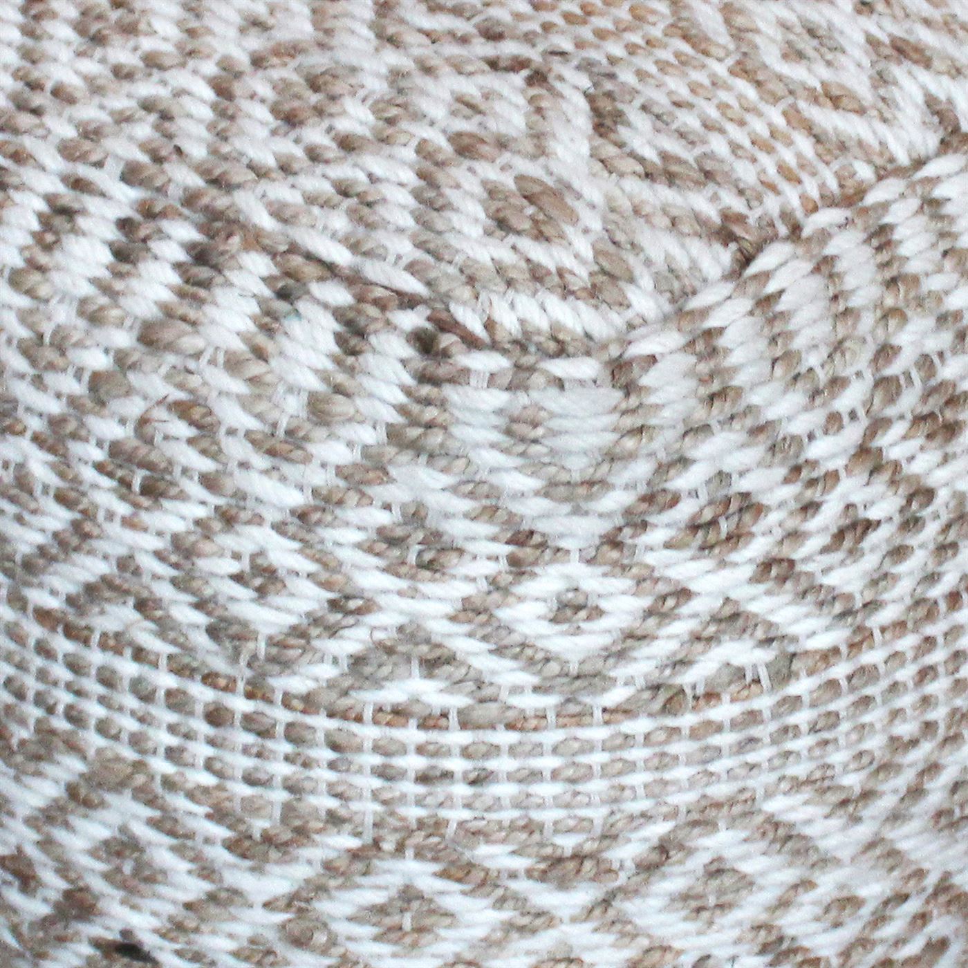 Sarah Pouf, Hemp, Wool, Natural White,Natural, Pitloom, Flat Weave 