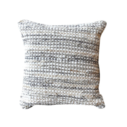 Sarta Pillow, Cotton, Recycled Fabric, Natural White, Beige, Grey, Pitloom, Flat Weave