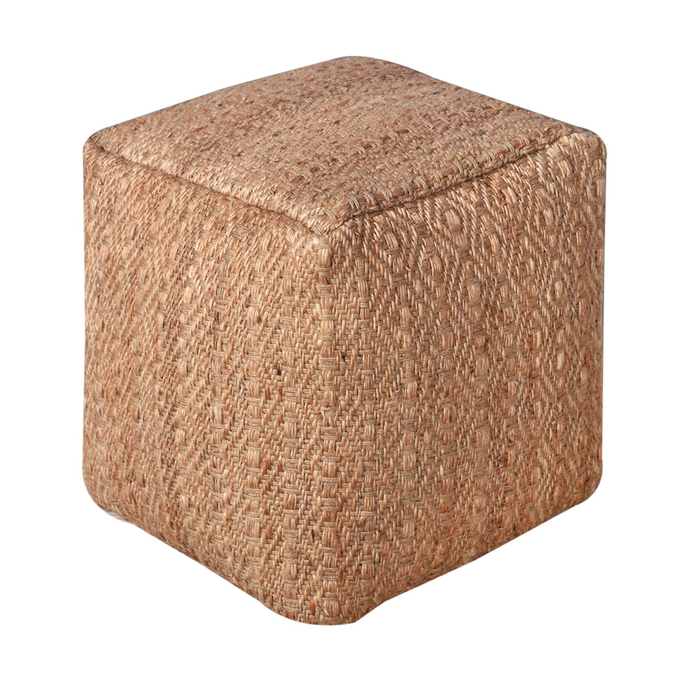 Satrup Pouf, Jute, Natural, Pitloom, Flat Weave