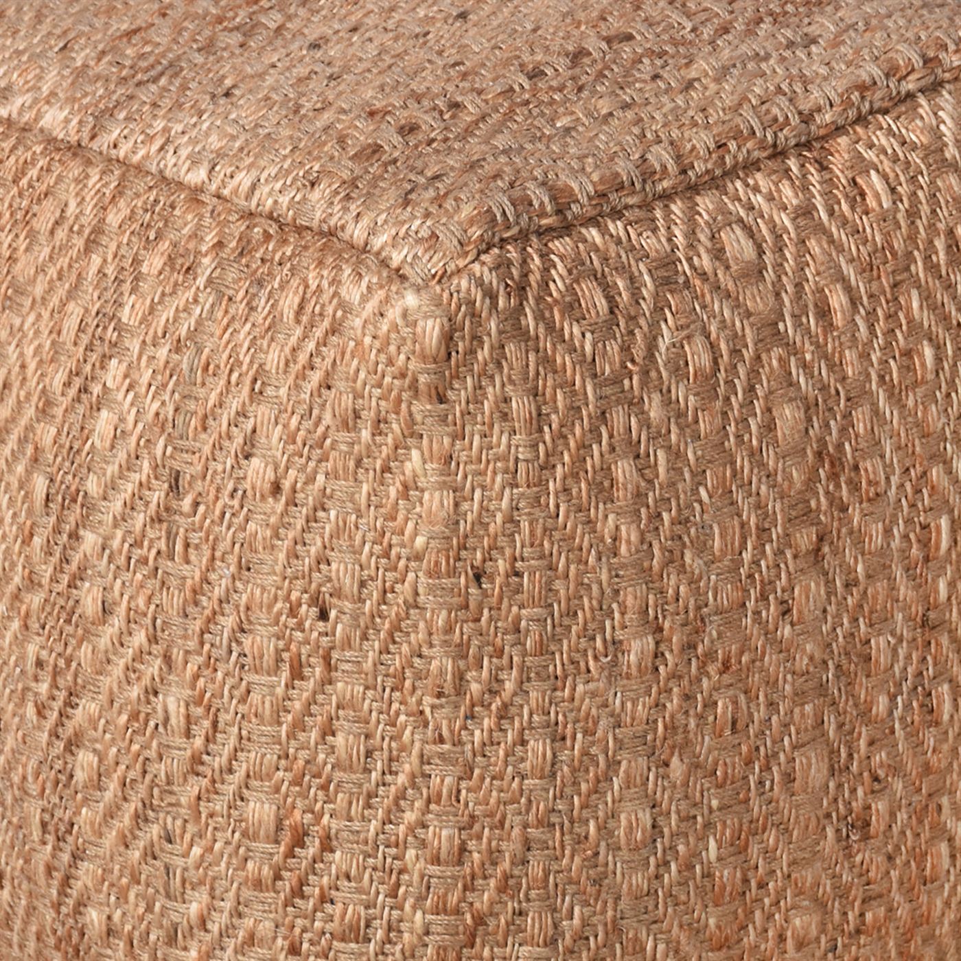 Satrup Pouf, Jute, Natural, Pitloom, Flat Weave