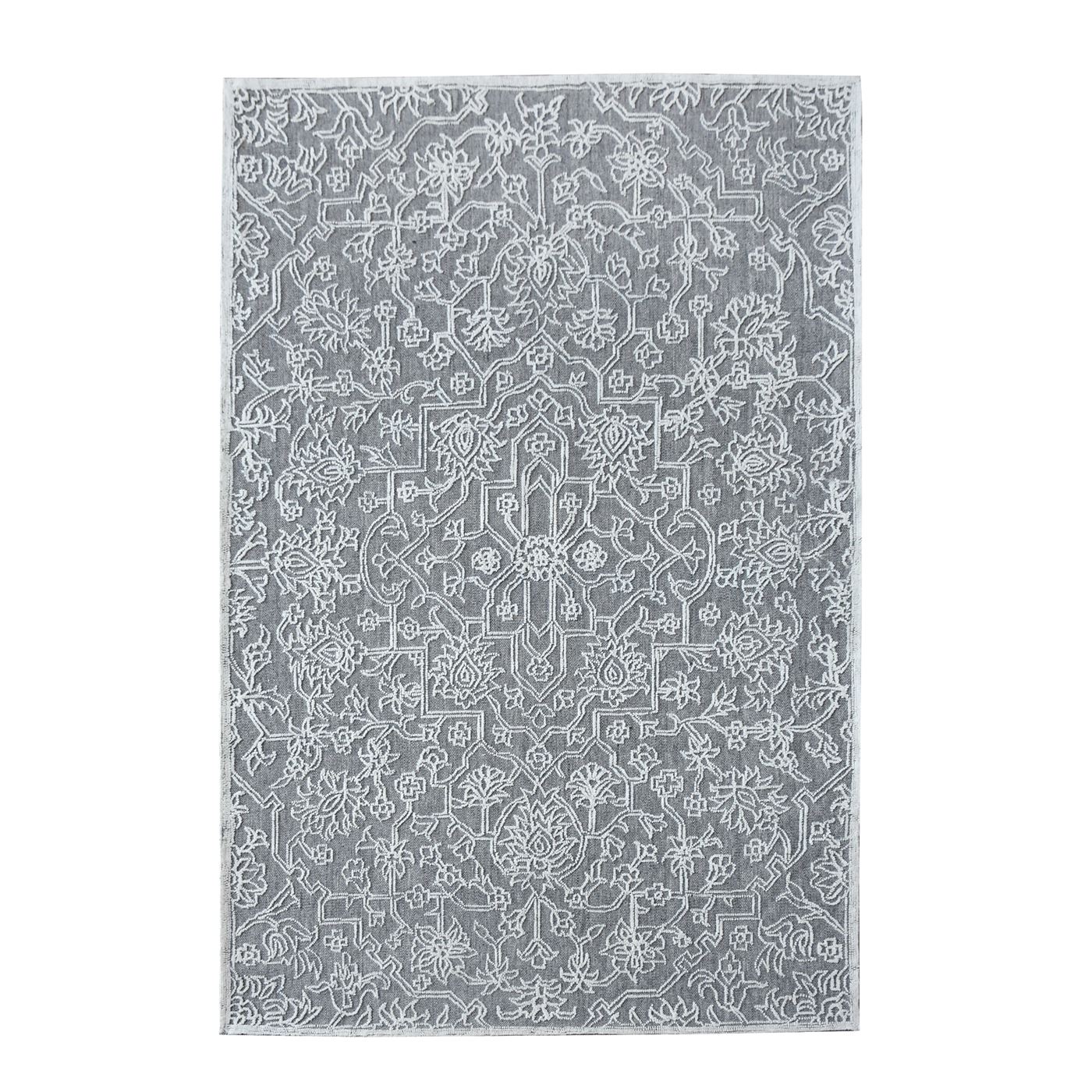 Area Rug, Bedroom Rug, Living Room Rug, Living Area Rug, Indian Rug, Office Carpet, Office Rug, Shop Rug Online, Wool, Grey, Natural White, Hand tufted, All Cut , Traditional