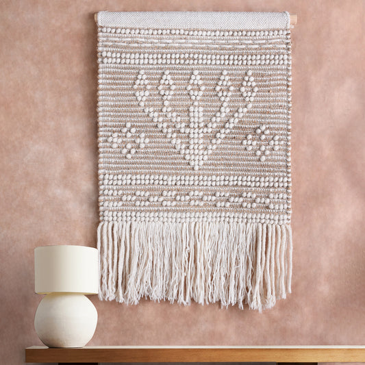 SEDERHAT WALL HANGING - NATURAL/IVORY - HANDWOVEN - JUTE/WOOL
