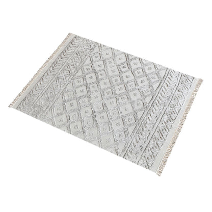 Area Rug, Bedroom Rug, Living Room Rug, Living Area Rug, Indian Rug, Office Carpet, Office Rug, Shop Rug Online, Cotton, Beige, Bm Fn, All Cut, Geometrical