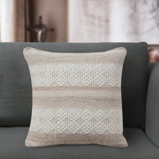 SIMEON CUSHION - WOOL - BEIGE/IVORY