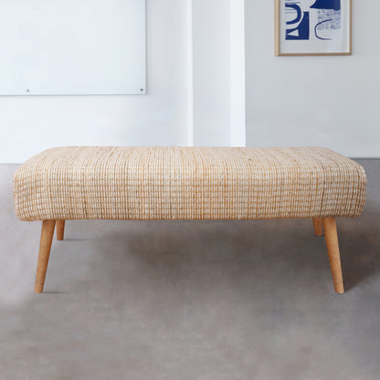 SIMPSON BENCH - IVORY - HAND WOVEN - WOOL/JUTE