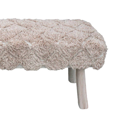 Sincara Bench, 120x40x50 cm, Beige, Cotton, Hand Woven, Bm Sn, All Cut