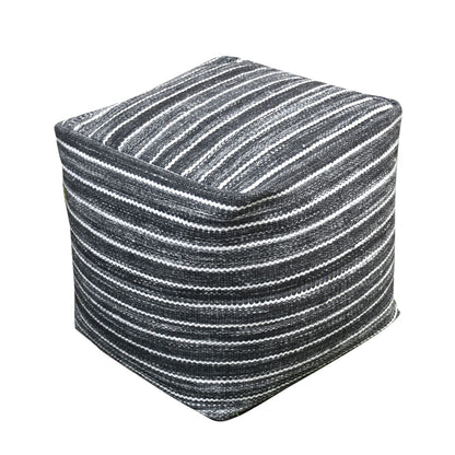 Sion Pouf, Pet, Charcoal, Pitloom, Flat Weave 