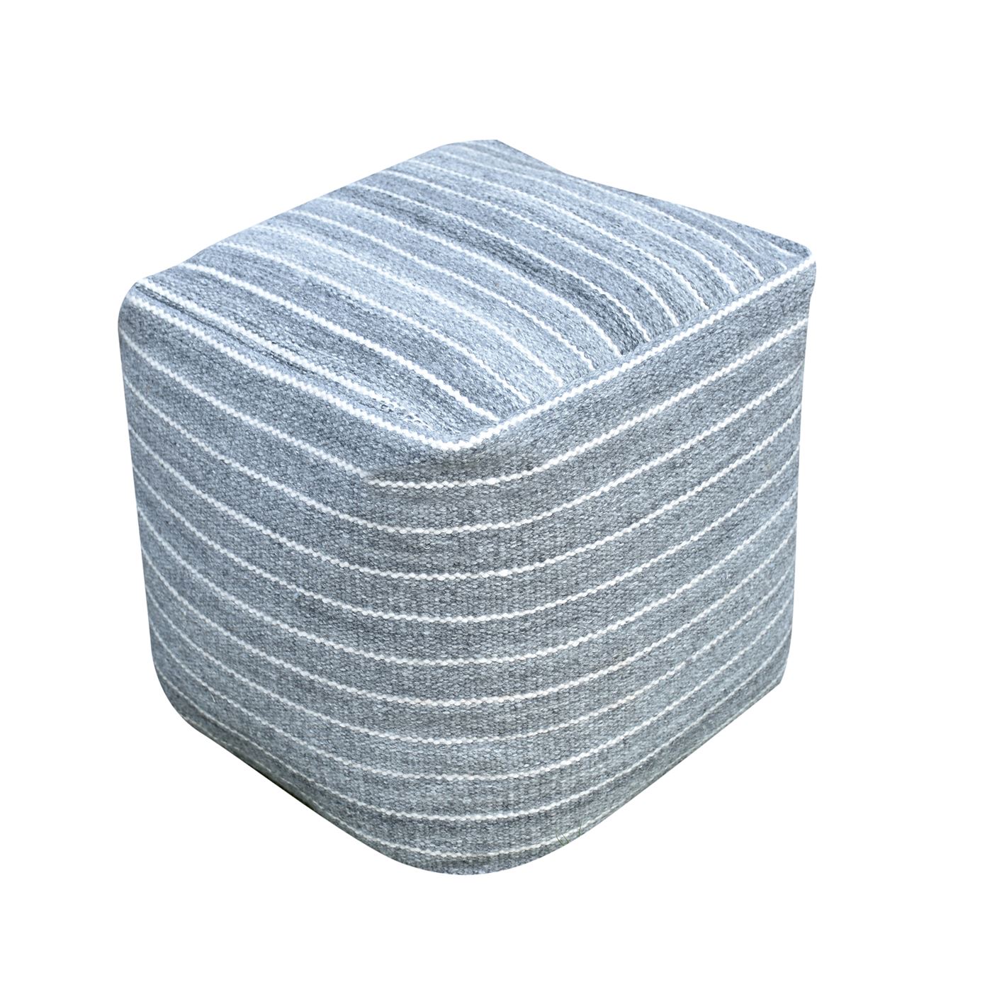Sion Pouf, Pet, Natural, Pitloom, Flat Weave 
