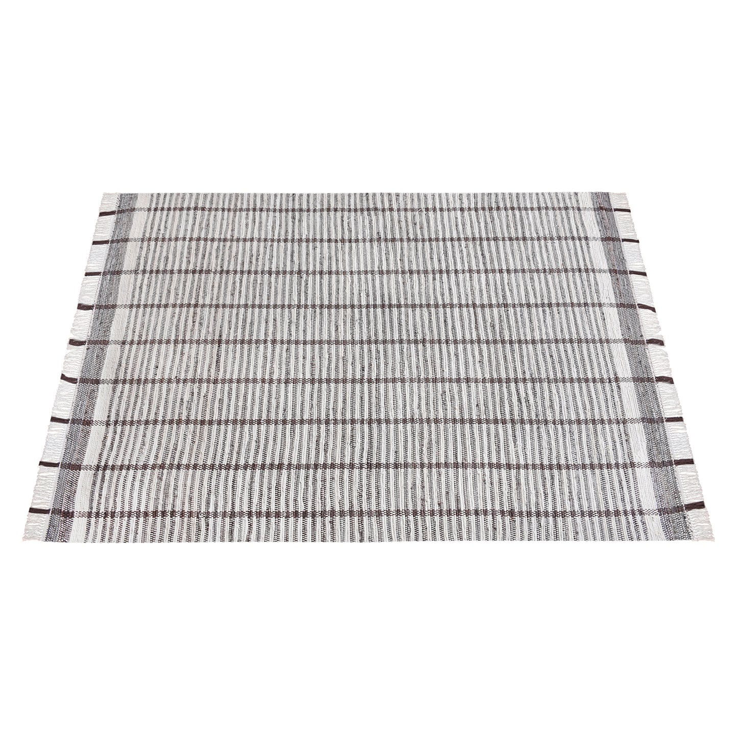 SMITHFIELD RUG - IVORY/BROWN - HAND WOVEN - COTTON DENIM