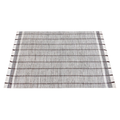 SMITHFIELD RUG - IVORY/BROWN - HAND WOVEN - COTTON DENIM