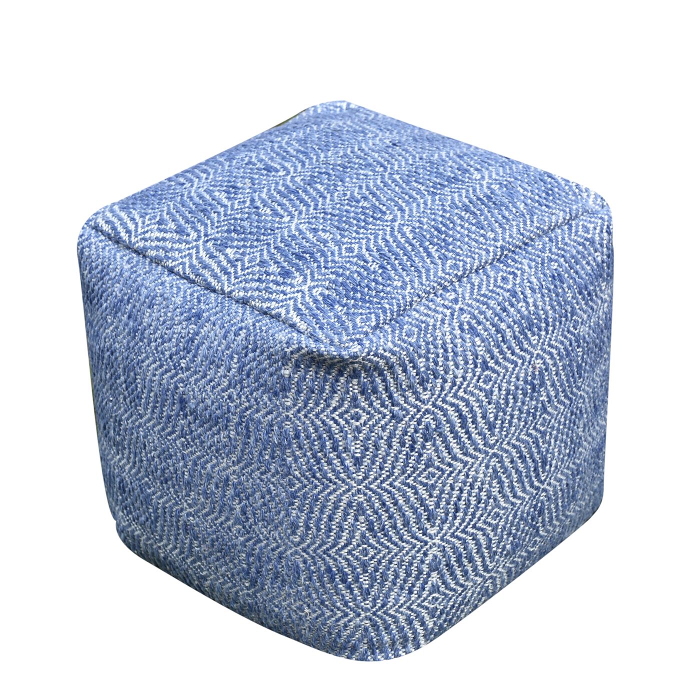Soweto Pouf, Pet, Blue, Pitloom, Flat Weave 