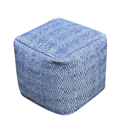 Soweto Pouf, Pet, Blue, Pitloom, Flat Weave 
