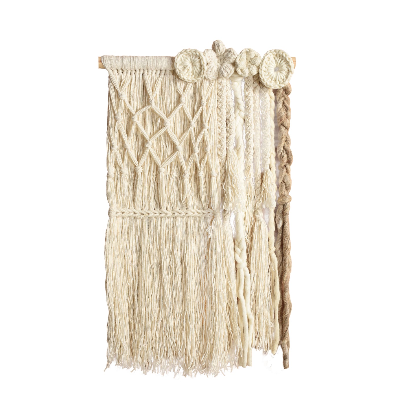 STRAUM WALL HANGING - IVORY - HAND KNITTED - WOOL
