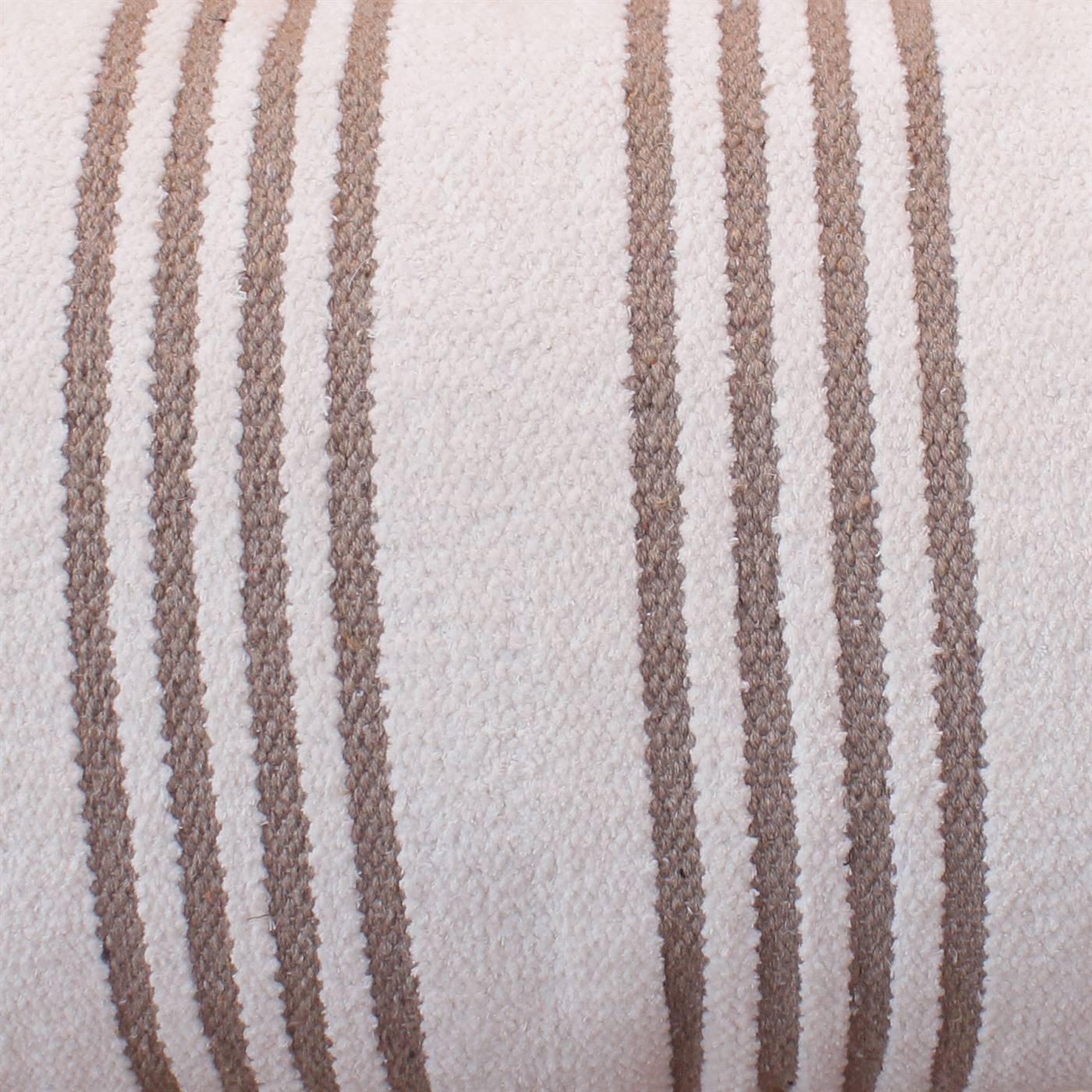 Striped Lumber Cushion, 36x91 cm, Natural White, Beige, Cotton, Chenille, Hand Woven, Pitloom, Flat Weave