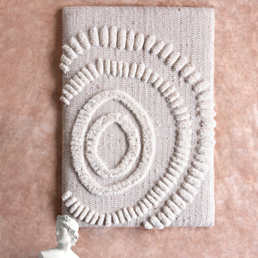 SUZANO WALL ART - SET OF 2 - IVORY - HAND WOVEN / OVER TUFTED - WOOL & MDF
