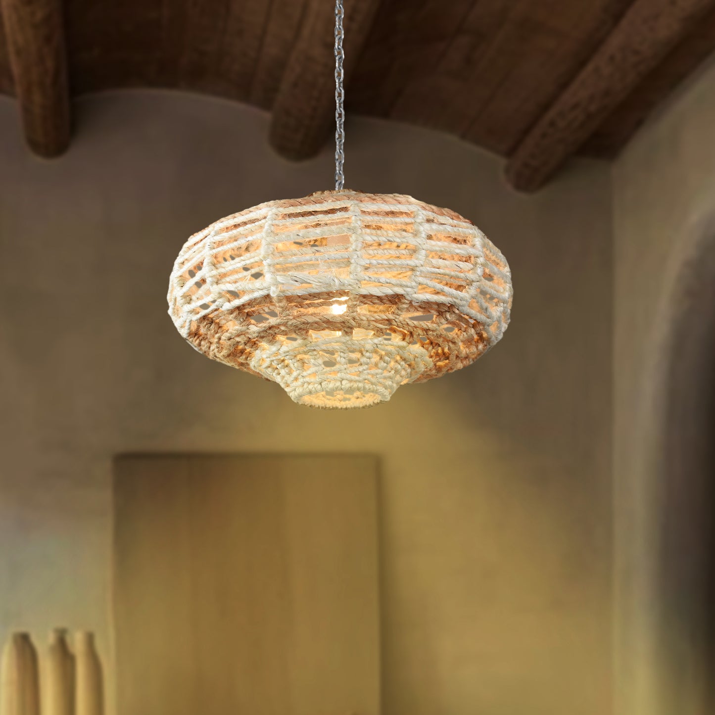 SYNNOTT LAMP - IVORY/NATURAL - HAND MADE - JUTE